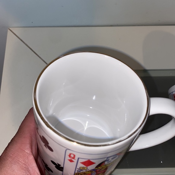 Vintage 4 PC Set Playing Card Ceramic Mugs-CBK 1991-Gold Trim-Great Condition - Picture 11 of 14